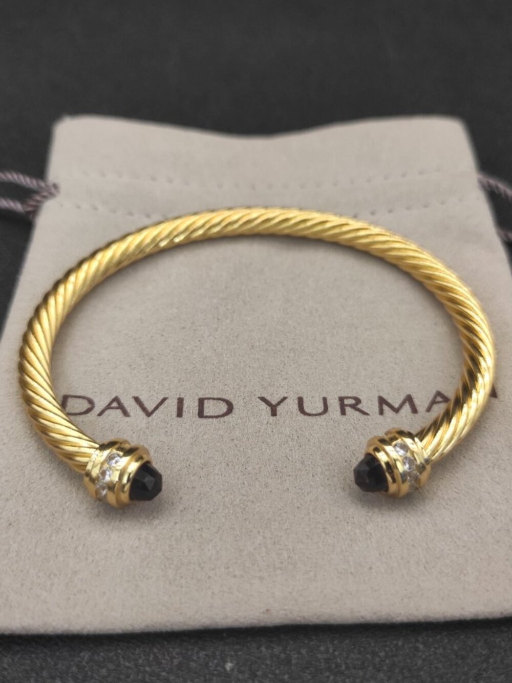 😙David Yurman😙 5MM gold bracelet with purple diamonds